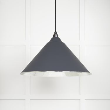 Click Here To Enlarge This Photo Of 45433SL From The Anvil Hammered Nickel Hockley Pendant in Slate Hammered Nickel