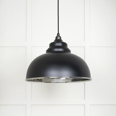 Click Here To Enlarge This Photo Of 45472EB From The Anvil Hammered Nickel Harborne Pendant in Elan Black Hammered Nickel