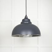 45472SL From The Anvil Hammered Nickel Harborne Pendant in Slate Hammered Nickel