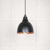49500EB From The Anvil Hammered Copper Brindley Pendant in Elan Black Hammered Copper