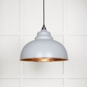 49501BI From The Anvil Hammered Copper Harborne Pendant in Birch Hammered Copper