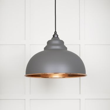 Click Here To Enlarge This Photo Of 49501BL From The Anvil Hammered Copper Harborne Pendant in Bluff Hammered Copper