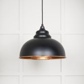 49501EB From The Anvil Hammered Copper Harborne Pendant in Elan Black Hammered Copper