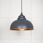 49501SL From The Anvil Hammered Copper Harborne Pendant in Slate Hammered Copper