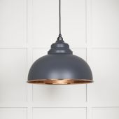 49501SSL From The Anvil Smooth Copper Harborne Pendant in Slate Smooth Copper