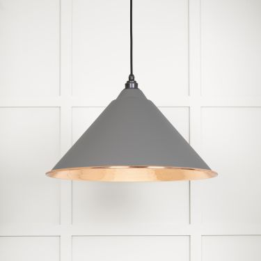 Click Here To Enlarge This Photo Of 49503BL From The Anvil Hammered Copper Hockley Pendant in Bluff Hammered Copper