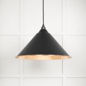 49503EB From The Anvil Hammered Copper Hockley Pendant in Elan Black Hammered Copper