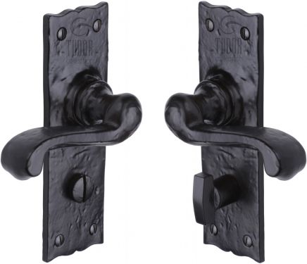 Click Here To Enlarge This Photo Of TC120 M.Marcus The Tudor Collection Door Handle For Bathroom Shropshire Design Black Iron