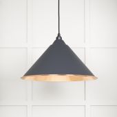 49503SL From The Anvil Hammered Copper Hockley Pendant in Slate Hammered Copper