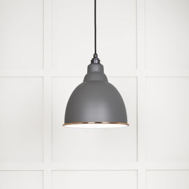 Click Here To Enlarge This Photo Of 49507BL From The Anvil White Gloss Brindley Pendant in Bluff Accent