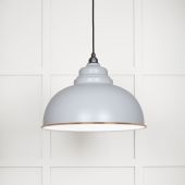 49508BI From The Anvil White Gloss Harborne Pendant in Birch Accent