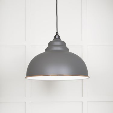 Click Here To Enlarge This Photo Of 49508BL From The Anvil White Gloss Harborne Pendant in Bluff Accent