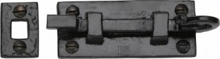 TC159 76 M.Marcus The Tudor Collection Door Bolt Necked 3" Black Iron