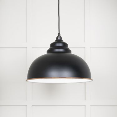 Click Here To Enlarge This Photo Of 49508EB From The Anvil White Gloss Harborne Pendant in Elan Black Accent