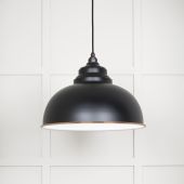 49508EB From The Anvil White Gloss Harborne Pendant in Elan Black Accent