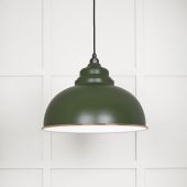 49508H From The Anvil White Gloss Harborne Pendant in Heath Accent