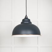 49508SO From The Anvil White Gloss Harborne Pendant in Soot Accent