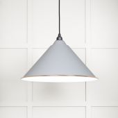 49510BI From The Anvil White Gloss Hockley Pendant in Birch Accent