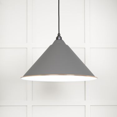 Click Here To Enlarge This Photo Of 49510BL From The Anvil White Gloss Hockley Pendant in Bluff Accent