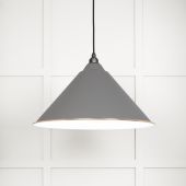 49510BL From The Anvil White Gloss Hockley Pendant in Bluff Accent
