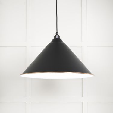 Click Here To Enlarge This Photo Of 49510EB From The Anvil White Gloss Hockley Pendant in Elan Black Accent