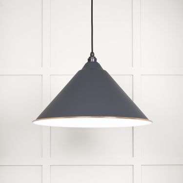 Click Here To Enlarge This Photo Of 49510SL From The Anvil White Gloss Hockley Pendant in Slate Accent