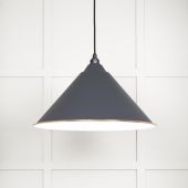 49510SL From The Anvil White Gloss Hockley Pendant in Slate Accent