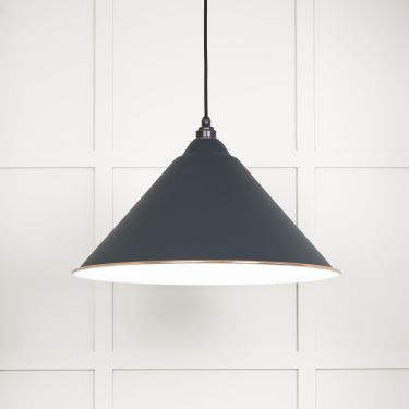 Click Here To Enlarge This Photo Of 49510SO From The Anvil White Gloss Hockley Pendant in Soot Accent