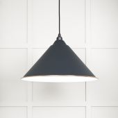 49510SO From The Anvil White Gloss Hockley Pendant in Soot Accent