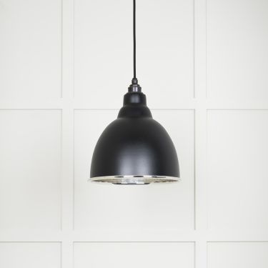 Click Here To Enlarge This Photo Of 49511EB From The Anvil Hammered Nickel Brindley Pendant in Elan Black Hammered Nickel