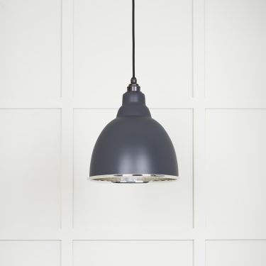 Click Here To Enlarge This Photo Of 49511SL From The Anvil Hammered Nickel Brindley Pendant in Slate Hammered Nickel