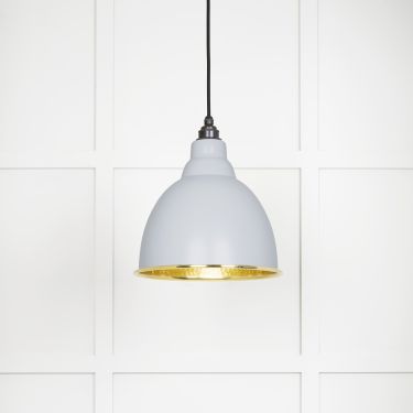 Click Here To Enlarge This Photo Of 49517BI From The Anvil Hammered Brass Brindley Pendant in Birch Hammered Brass