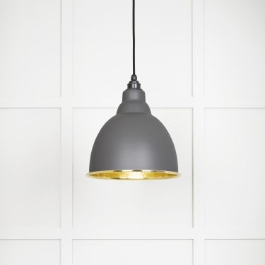 Click Here To Enlarge This Photo Of 49517BL From The Anvil Hammered Brass Brindley Pendant in Bluff Hammered Brass