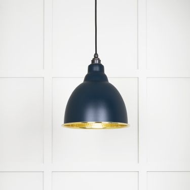 Click Here To Enlarge This Photo Of 49517DU From The Anvil Hammered Brass Brindley Pendant in Dusk Hammered Brass