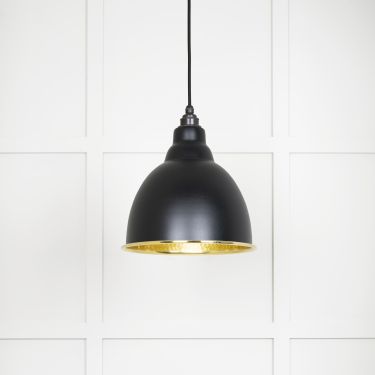 Click Here To Enlarge This Photo Of 49517EB From The Anvil Hammered Brass Brindley Pendant in Elan Black Hammered Brass