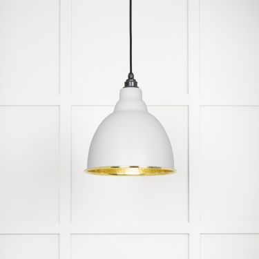 Click Here To Enlarge This Photo Of 49517F From The Anvil Hammered Brass Brindley Pendant in Flock Hammered Brass