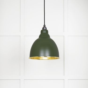 Click Here To Enlarge This Photo Of 49517H From The Anvil Hammered Brass Brindley Pendant in Heath Hammered Brass