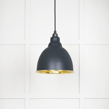 Click Here To Enlarge This Photo Of 49518SO From The Anvil Smooth Brass Brindley Pendant in Soot Smooth Brass