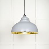 49521BI From The Anvil Hammered Brass Harborne Pendant in Birch Hammered Brass