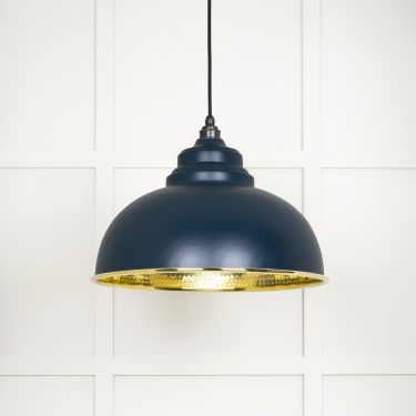 Click Here To Enlarge This Photo Of 49521DU From The Anvil Hammered Brass Harborne Pendant in Dusk Hammered Brass