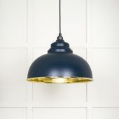 49521DU From The Anvil Hammered Brass Harborne Pendant in Dusk Hammered Brass