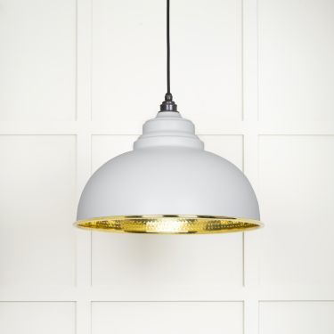 Click Here To Enlarge This Photo Of 49521F From The Anvil Hammered Brass Harborne Pendant in Flock Hammered Brass