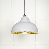 49521F From The Anvil Hammered Brass Harborne Pendant in Flock Hammered Brass