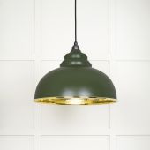 49521H From The Anvil Hammered Brass Harborne Pendant in Heath Hammered Brass