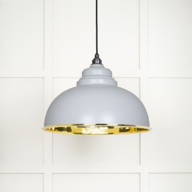 Click Here To Enlarge This Photo Of 49522BI From The Anvil Smooth Brass Harborne Pendant in Birch Smooth Brass