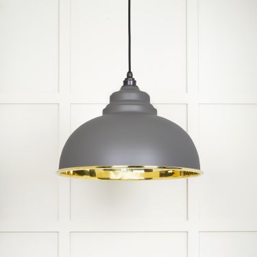 Click Here To Enlarge This Photo Of 49522BL From The Anvil Smooth Brass Harborne Pendant in Bluff Smooth Brass