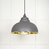 49522BL From The Anvil Smooth Brass Harborne Pendant in Bluff Smooth Brass