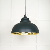 49522DI From The Anvil Smooth Brass Harborne Pendant in Dingle Smooth Brass