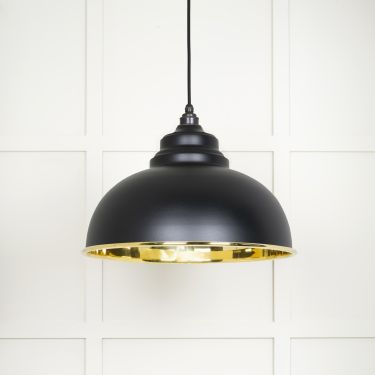 Click Here To Enlarge This Photo Of 49522EB From The Anvil Smooth Brass Harborne Pendant in Elan Black Smooth Brass
