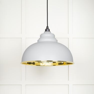 Click Here To Enlarge This Photo Of 49522F From The Anvil Smooth Brass Harborne Pendant in Flock Smooth Brass